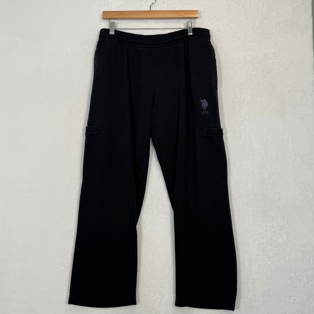 U.S. Polo Assn. Black Cargo Sweatpants Large
